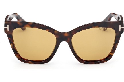 Okulary przeciwsłoneczne Tom Ford Elvira FT1217 52E Kocie oczy Havana