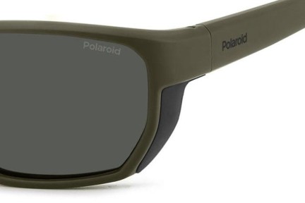 Okulary przeciwsłoneczne Polaroid PLD7057/S DLD/M9 Polarized Prostokątne Zielone