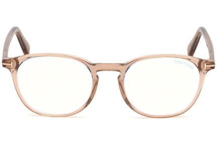 Okulary korekcyjne Tom Ford FT5583-B 057 Kwadratowe Beżowe