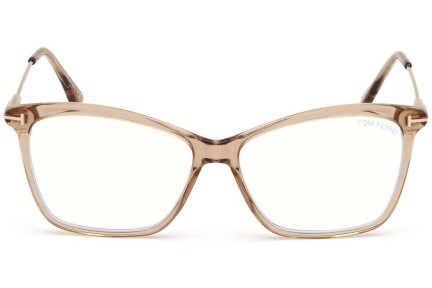 Okulary korekcyjne Tom Ford FT5687-B 045 Kocie oczy Brązowe