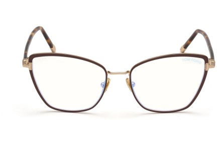 Okulary korekcyjne Tom Ford FT5740-B 048 Kwadratowe Brązowe