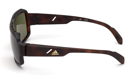 Okulary przeciwsłoneczne Adidas Sport SP0026 52N Kwadratowe Havana