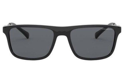 Okulary przeciwsłoneczne Emporio Armani EA4151 500187 Prostokątne Czarne