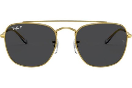 Okulary przeciwsłoneczne Ray-Ban RB3557 919648 Polarized Kwadratowe Złote