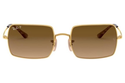 Okulary przeciwsłoneczne Ray-Ban Rectangle RB1969 9147M2 Polarized Kwadratowe Złote