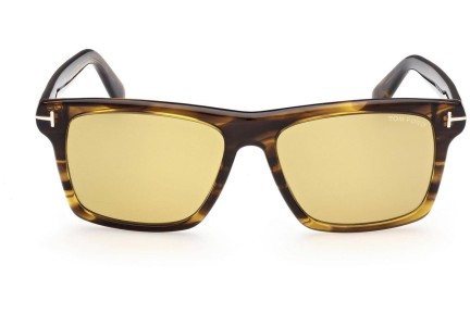 Okulary przeciwsłoneczne Tom Ford FT0906 55E Kwadratowe Havana