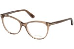 Okulary korekcyjne Tom Ford FT5513 045 Kocie oczy Brązowe