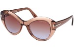 Okulary przeciwsłoneczne Tom Ford Guinevere FT1084 48F Kocie oczy Brązowe