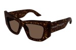 Okulary przeciwsłoneczne Alexander McQueen AM0448S 002 Kocie oczy Havana