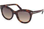 Okulary przeciwsłoneczne Tom Ford Odette FT1189 52F Kocie oczy Havana