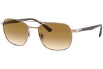 Okulary przeciwsłoneczne Ray-Ban RB3670 903551 Kwadratowe Złote