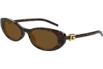 Okulary przeciwsłoneczne Gucci GG1680S 004 Owalne Havana